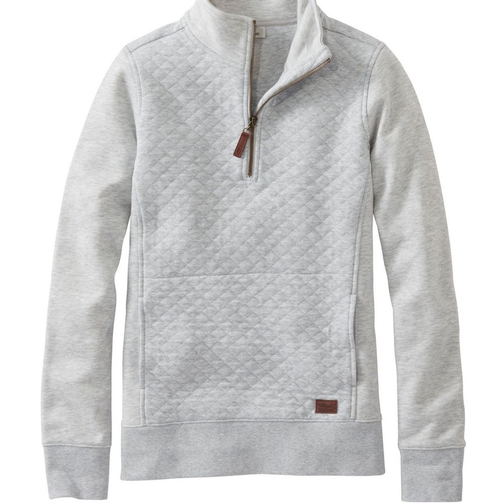 LL BEAN Women's Quilted Quarter-Zip Pullover - like new condition